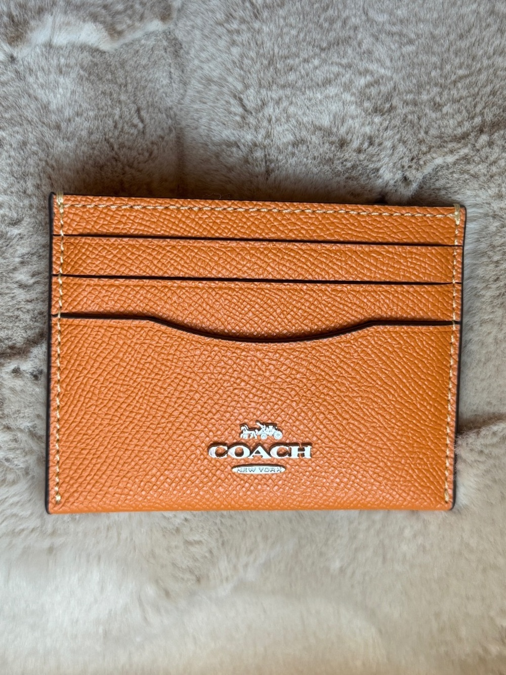 Coach Slim ID Card Case in Bright Mandarin